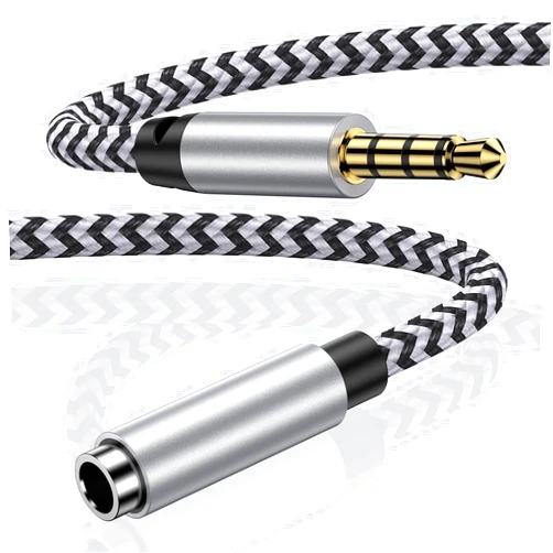 SIXSIM 3.5mm Aux Extension Cable 6FT Auxiliary Male to Female Headphone Jack Audio Extension Cable with Microphone Aux Cord Extender Splitter Adapter for Headset iPhone iPad Smartphones Tablets Media Players