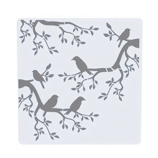 Kbatuo Tree Stencil Template Bird Wall Stencils Template Reusable Spray PaintStencils for Craft Painting on Wood Craft Canvas Walls Wood Furniture Decorations DIY Scrapbooking, kbatuo-001