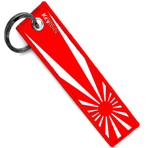 KEYTAILS Keychains, Premium Quality Key Tag for JDM Cars [Rising Sun - Red]