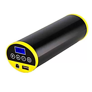 FKJYUF Mini Tire Inflator, 150PSI Portable Cordless Air Compressor, Bike Tire Pump with Pressure Gauge Electric,Rechargeable Air Compressor for Car Tire，Electric Motorcycle and Balls. Black