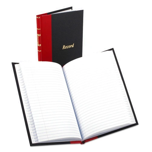 Boorum & Pease 96304 Record/Account Book, Black/Red Cover, 144 Pages, 5 1/4 x 7 7/8