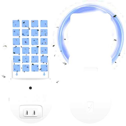 Generic SKEETO (Twin Pack) Indoor Flying Insect Trap, for Flies, Fruit Flies, Gnats, Moths, and Other Insects, 2 in 1 Adjustable UV & LED Night Light, White