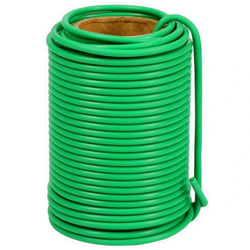 Tenn Well Garden Wire, 66 Feet 3.5mm Soft Rubber Coated Plant Ties, Green Twist Garden Ties for Climbing Plants, Tomatoes, Vegetables, Climbing Roses