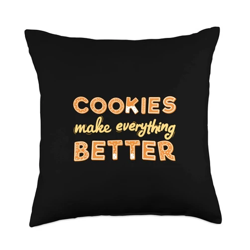 Cookies Oven Flour Dough Egg Baking Food Bake Tee Cookies Make Everything Better Chocolate Chips Dip Milk Bake Throw Pillow, 18x18, Multicolor