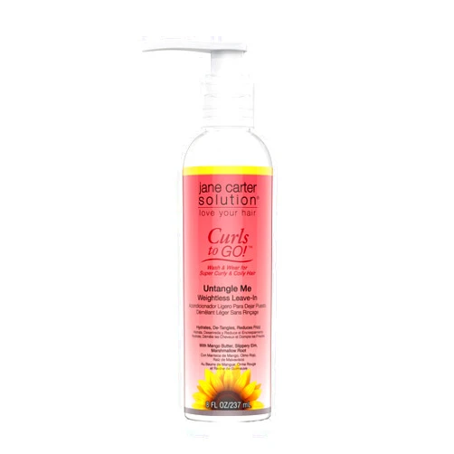 JANE CARTER SOLUTION Curls to Go Untangle Me Weightless Leave-In Conditioner (8oz) - Nourishing, Moisturizing, No Buildup