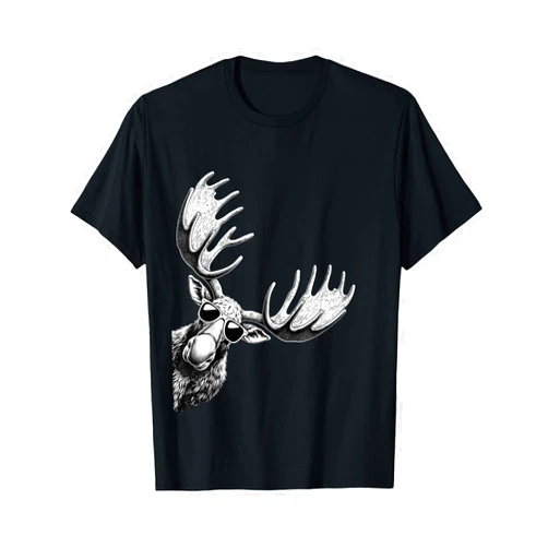 Moose Accessories for Women & Girls Funny Moose Wearing Sunglasses Alaska Moose Lovers T-Shirt
