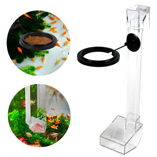 ZRDR Aquarium Acrylic Shrimp Feeding Dish Set - includes Feeding Tube and 2 Fish Feeding Rings, for Freshwater & Saltwater Aquariums…