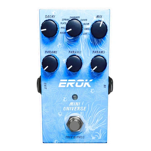 EROK Mini Universe Reverb Pedal 9 Reverb Effects Room/Shimmer/Lofi/Spring Reveb Effect Pedals Electric Guitar Pedal