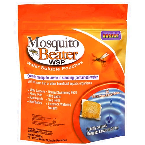 Bonide Mosquito Beater Water Soluble Pouches, Pack of 24 Pouches Control Mosquito Larvae in Standing Water, Won't Harm Fish