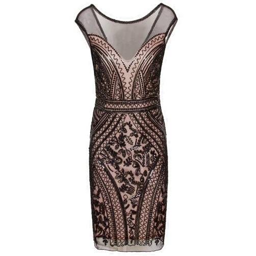 Vijiv 1920s Short Prom Dresses V Neck Inspired Sequins Cocktail Flapper Dress