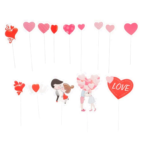ABOOFAN 6 Sets Valentine's Day Cake Inserts Valentine Paper Cake Picks Christmas Toothpick Valentine s Day Decor Happy Valentine’s Day Valentine Cute Cupcakes Xmas Dessert Bride Pastry