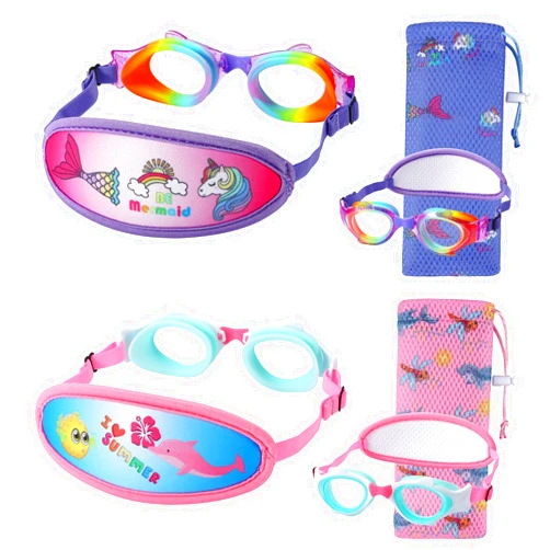 HYDROCOMFY Toddler Goggles 3/4/5 Years Old, Kids Goggles No Hair Pull, Children Swimming Goggles Fabric Strap