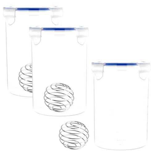 Boocalny 3 Sets Paint Container with Stainless Steel Mixing Ball, Plastic Paint Storage Containers, Airtight Paint Container, Touch up Paint Cups with Lids for Leftover Paint (1000ml/33.81oz)