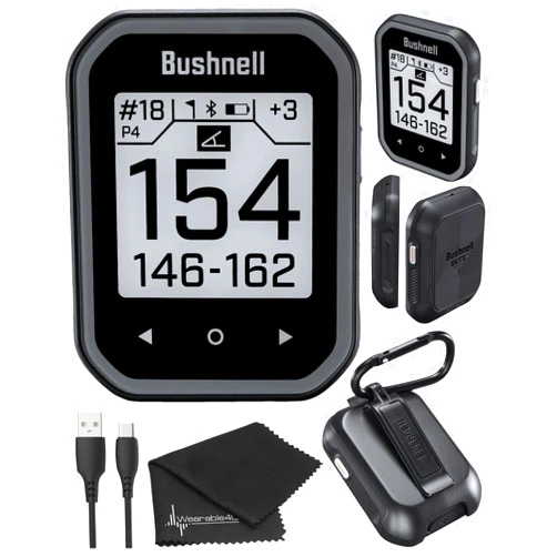 Wearable4U Bushnell Phantom 3 Slope GPS Golf Green with Slope Technology, Touchscreen, Magnetic Cart Mount with Wearable4U Bundle (Black +Lens Cloth)