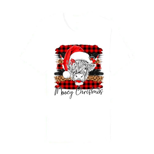 Xmas red Plaid Funny Mooey Christmas Heifers Xmas Red Buffalo Plaid Cow Santa Claus Hat Mooey Christmas Premium T-Shirt