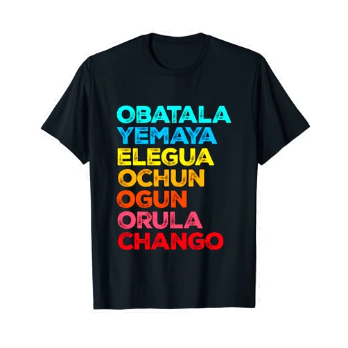 Cuba Siete Poderes Africanos Tees 7 Seven African Powers Orisha Santeria Cuba Religion T-Shirt