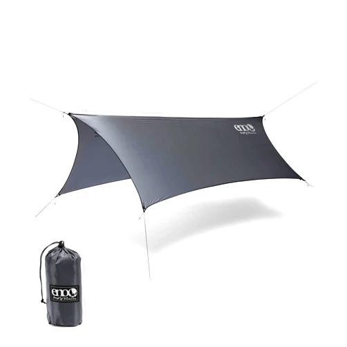 ENO ProFly SIL Rain Tarp - Ultralight Waterproof Tarp - for Camping, Hiking, Backpacking, Travel, a Festival, or The Beach - Charcoal