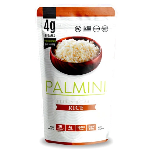 Palmini Rice | Low-Carb, Low-Calorie Hearts of Palm Rice | Keto, Gluten Free, Vegan, and Non-GMO | As seen on Shark Tank | (12 Ounce Pouch - Pack of 1)