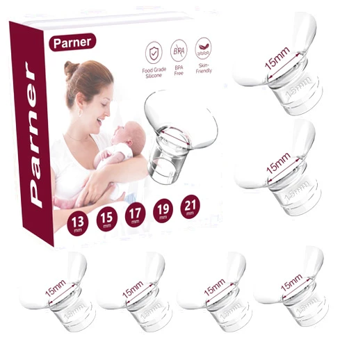 Parner Flange Inserts 15mm for Momcozy S9/S9pro/S10/S12/S12pro/Medela/Tsrete/Spectra/Bellababy etc 24mm Wearable Breast Pump, Reduce 24mm Tunnel Down to Correct Size - 6PCS