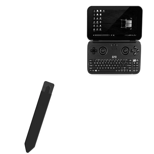 BoxWave Stylus Pouch Compatible with 6 Goodlife623 GPD Win 3 Handheld Game Console - Stylus PortaPouch, Stylus Holder Carrier Portable Self-Adhesive - Jet Black