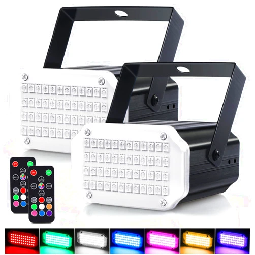 Luditek 2-Pack Halloween Mini LED Strobe Light, Sound Activated Party Lights 7 Colors Disco Light, Strobe Lamp Flashing Stage Light for Home Room Dance Parties Karaoke Xmas Wedding Outside