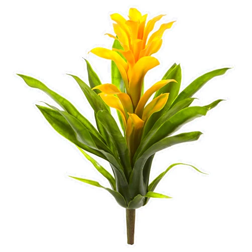 Nearly Natural 15in. Bromeliad Artificial (Set of 4) Silk Flowers, 15