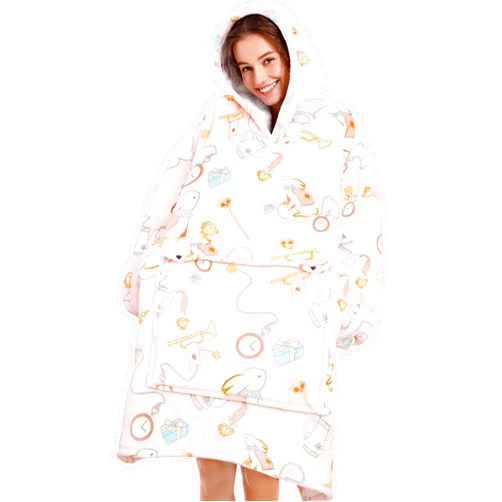 Narecte Oversized Blanket Hoodie Blanket for Women,Wearable Blanket Adult Giant Hoodie Cozy Kawaii Stuff,Birthday Gifts for Women,Christmas Gifts for Sister,Teen Girl Gifts Rabbit Year Exclusive