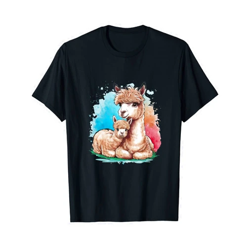 Funny Alpaca Llama Gift Funny Cool Cute Llama Mom For Llama lovers Colorful Art Llama T-Shirt