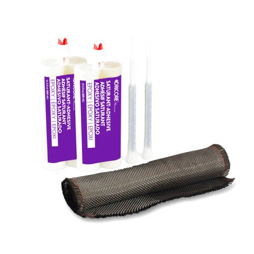 DRICORE PRO Concrete Repair Crack Repair Kit (Bidirectional) | Best All in One Set with Eight Foot Carbon Fiber for Repairing Cracking in Foundations, Walls, Basements, Cement Structures