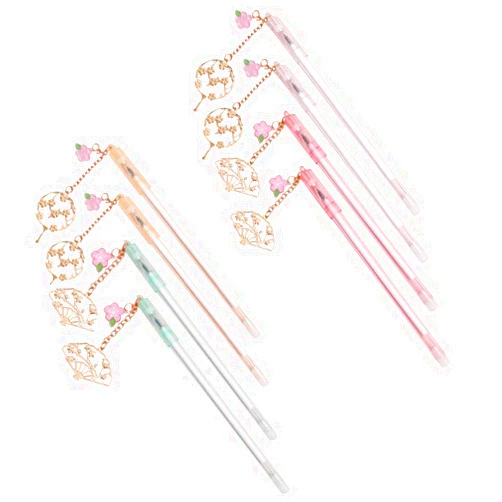 NUOBESTY Gel Ink Pen 8Pcs Fan Pendant Rollerball Ballpoint Pen Stationery Set Pen Sketch Writing Drawing Markers Kawaii Pen for Note Calendar School Office Stationery Students