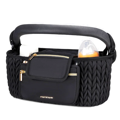 mommore Stroller Organizer with Insulated Cup Holders, Universal Stroller Caddy with Detachable Phone Bag, Stroller Accessories Fits for Uppababy, Doona, Jogger, Britax, Mompush, Bob