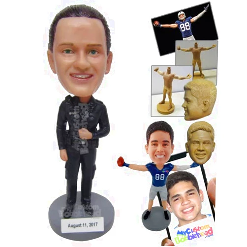 MyCustomBobblehead.com Custom Bobblehead Spy Wearing Classic Blended Dress - Careers & Professionals Arms Forces Personaliz