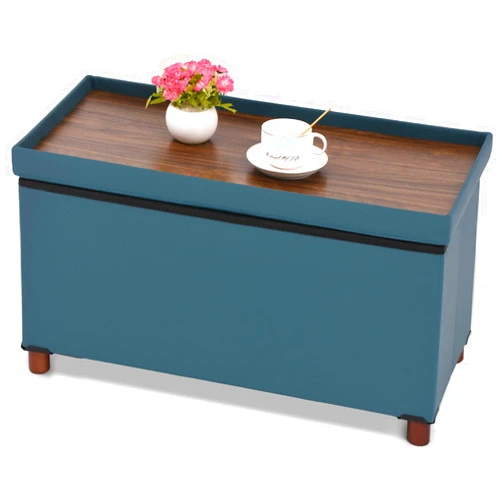 Dorriss Ottoman Storage Bench for Living Room Storage Ottoman with Tray Bedroom Foot Stool Storage Ottomans Coffee Table Lid Storage Footstool with Legs end of Bed Faxu Leather 30