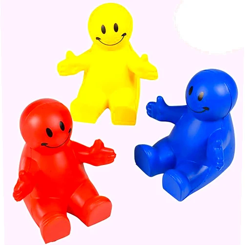 ArtCreativity 4 Inch Squeezable Smile Phone Holder, 3 Pack, 2-in-1 Smartphone Stand, Squeeze Stress Relief Fidget Toy for Kids & Adults, Desk Decoration, Party Favor, Office Gift, Red-Blue-Yellow