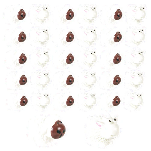 XIHIRCD 30pcs Mini Sheep Figurines, White & Brown Face Tiny Miniature Sheep Cute Small Resin Animal Toy for Landscape Dollhouse Cake Topper DIY Craft Home Decor Garden Decoration