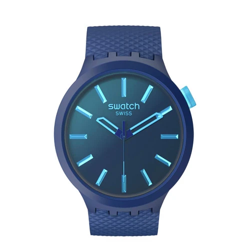Swatch Unisex Casual Blue Watch Bio-sourced Material Quartz Indigo Glow
