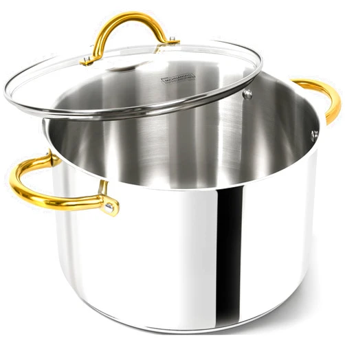 MICHELANGELO Stainless Steel Pot - Large Soup Pot with Lid, 10 Quart Stock Pot with Lid, Cooking Pot Induction Compatible, Oven & Dishwasher Safe