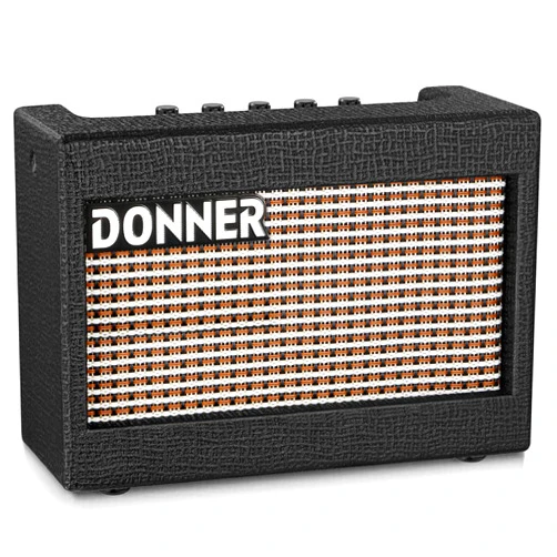Donner Mini Electric Guitar Amp Wooden 5W Small Guitar Amplifier Desktop Practice Guitar Speaker, M-3