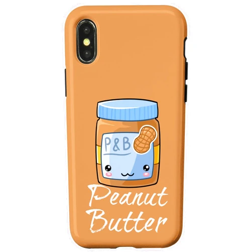 Funny Peanut Butter & Jelly BFF Couples Food Co. iPhone X/XS Kawaii Peanut Butter & Jelly PB&J Couples Halloween Costume Case