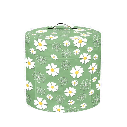 Tutolipy Round Air Fryer Cover Pressure Cooker Daisy Printed Dust Protection Cover with Pocket and Top Handle 6 Qt