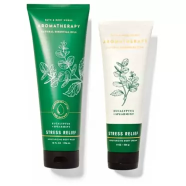 Bath & Body Works Bath and Body Works Aromatherapy Eucalyptus Spearmint Gift Set - Body Cream and Moisturizing Body Wash - Full Size