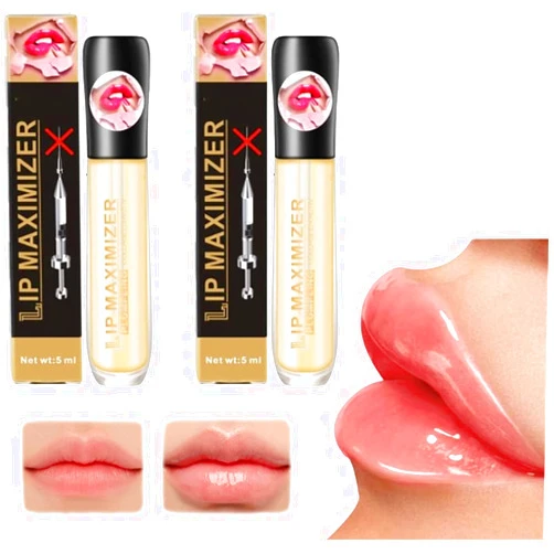 PICKX Vitamin E Lip Plumping Serum, Lip Hyaluronic Lip Plumper, Lip Plumping Serum Instant Lip Balm for Moisturize, Eliminate Dryness Wrinkles Enhances Plump Gloss (2PC)
