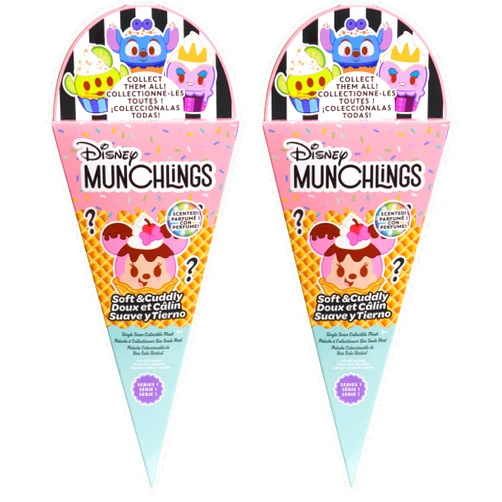 Just Play Disney Munchlings Single Serve Scented Collectible Plush 2-Pack, Kids Toys for Ages 0