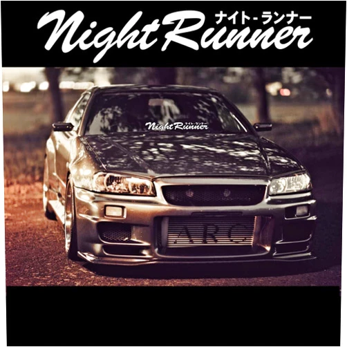 Horayten Night Runner Car Styling and Decals Vinyl Auto Rear Windshield Window Door Decorate Stickers Applique (55cmx10cm, White)