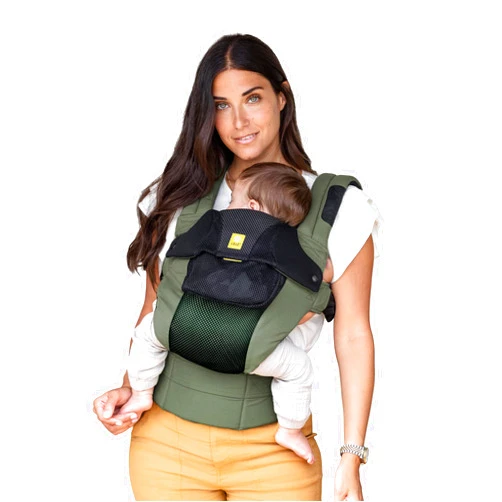 LILLEbaby LÍLLÉbaby Complete Airflow Deluxe Ergonomic 6-in-1 Baby Carrier Newborn to Toddler - with Lumbar Support - for Children 7-45 Pounds - 360 Degree Baby Wearing - Inward and Outward Facing - Olive/Black