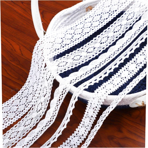DYSHIPEN Lace Ribbon Vintage Lace Trim Crochet Cotton Lace Edge for Christmas Package DIY Sewing Craft Supply, Junk Journal Decoration 6 Yards Each, 6 Styles (White)