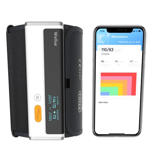 Wellue Bluetooth Blood Pressure Monitor for Home Use, Upper Arm Blood Pressure Machine with Cuff Size 8.6