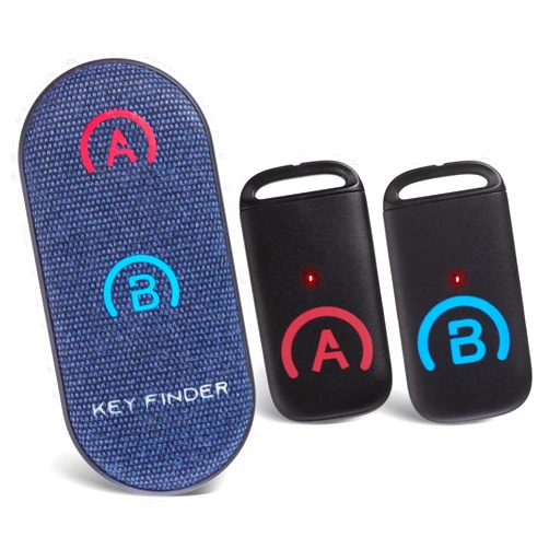 SIMJAR Basic Key Finder with Thinner Receivers & Advanced Fabric Remote, Simjar 80dB+ RF Item Locator with 131ft Working Range in Open Space, for Keys Wallet Bag Luggage