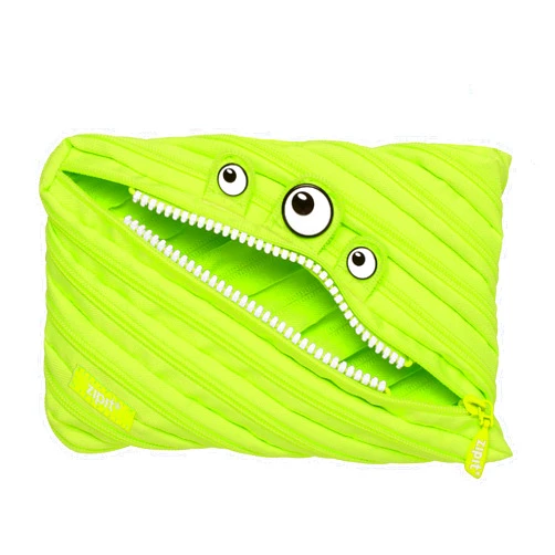 ZIPIT Monster Large Pencil Case for Boys Pencil Pouch for School, College and Office Pencil Bag for Kids (Green)