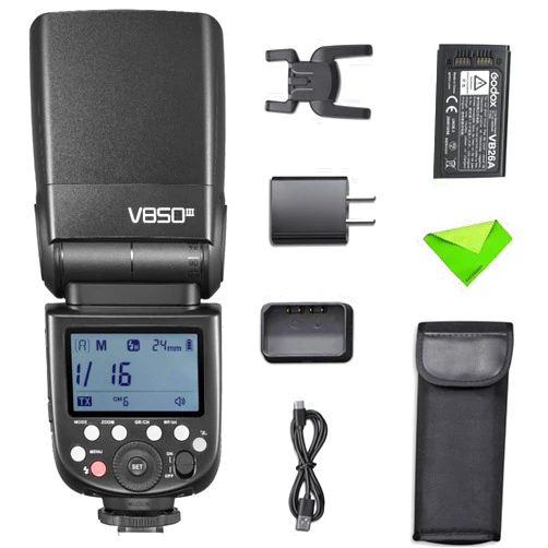 EACHSHOT Godox V850III Flash Camera Flash 7.2V/2600mAh HSS 1/8000 2.4G 1.5s Recycle Time 450 Full Power Pops for DSLR Cameras with Standard Hot Shoes for Canon, Nikon, Sony, Fuji, Panasonic, Olympus (NO TTL)